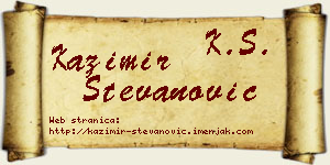 Kazimir Stevanović vizit kartica